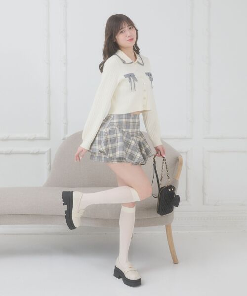 MAJESTIC LEGON / マジェスティックレゴン カーディガン・ボレロ | ◎バイカラーリボンケーブルニットカーデ | 詳細2