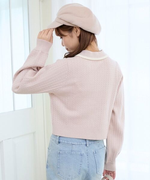 MAJESTIC LEGON / マジェスティックレゴン カーディガン・ボレロ | ◎バイカラーリボンケーブルニットカーデ | 詳細21