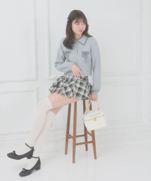 MAJESTIC LEGON / マジェスティックレゴン カーディガン・ボレロ | ◎バイカラーリボンケーブルニットカーデ | 詳細23