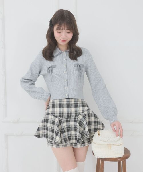 MAJESTIC LEGON / マジェスティックレゴン カーディガン・ボレロ | ◎バイカラーリボンケーブルニットカーデ | 詳細24