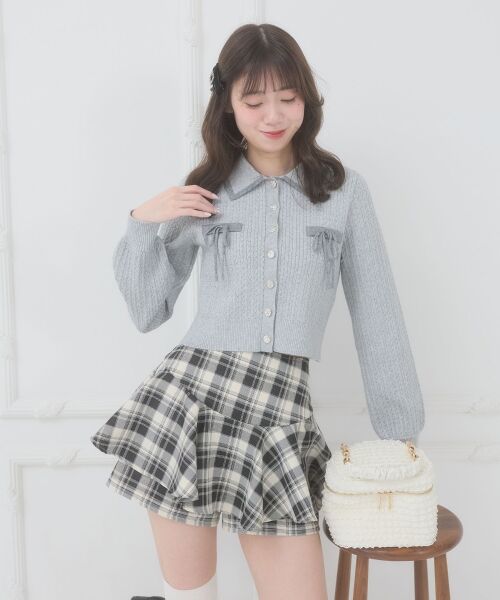 MAJESTIC LEGON / マジェスティックレゴン カーディガン・ボレロ | ◎バイカラーリボンケーブルニットカーデ | 詳細25