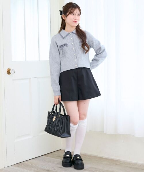 MAJESTIC LEGON / マジェスティックレゴン カーディガン・ボレロ | ◎バイカラーリボンケーブルニットカーデ | 詳細27