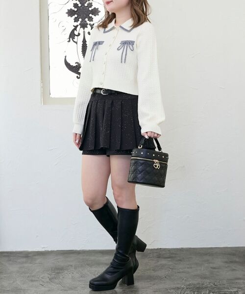 MAJESTIC LEGON / マジェスティックレゴン カーディガン・ボレロ | ◎バイカラーリボンケーブルニットカーデ | 詳細6