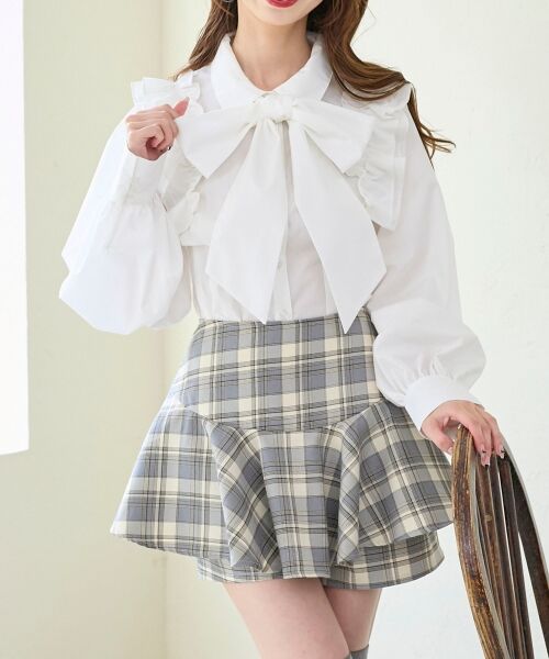 MAJESTIC LEGON / マジェスティックレゴン シャツ・ブラウス | ショルダーフリルボウタイブラウス | 詳細11