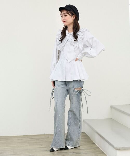 MAJESTIC LEGON / マジェスティックレゴン シャツ・ブラウス | ショルダーフリルボウタイブラウス | 詳細16
