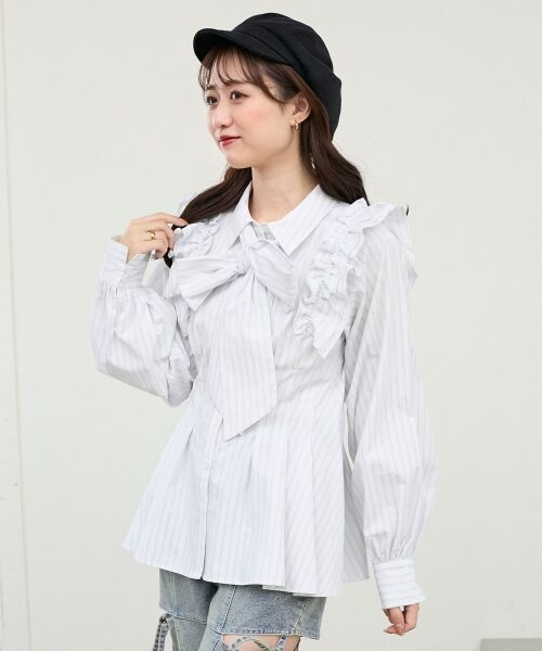 MAJESTIC LEGON / マジェスティックレゴン シャツ・ブラウス | ショルダーフリルボウタイブラウス | 詳細19