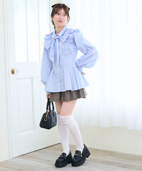 MAJESTIC LEGON / マジェスティックレゴン シャツ・ブラウス | ショルダーフリルボウタイブラウス | 詳細23