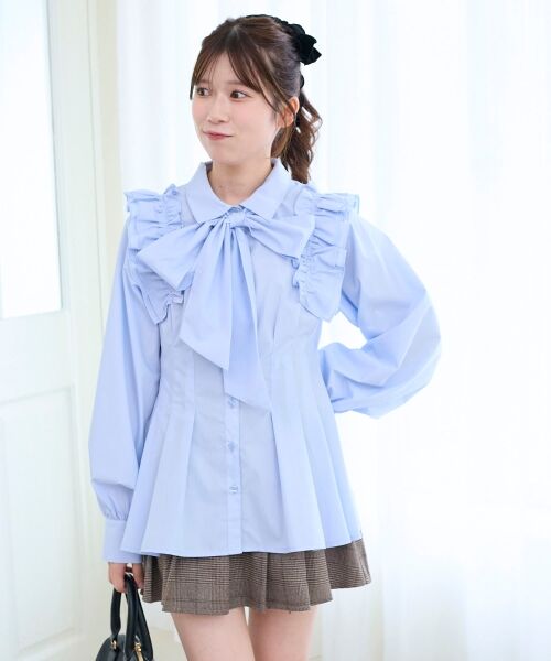 MAJESTIC LEGON / マジェスティックレゴン シャツ・ブラウス | ショルダーフリルボウタイブラウス | 詳細25