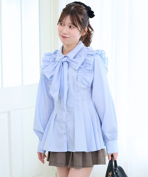 MAJESTIC LEGON / マジェスティックレゴン シャツ・ブラウス | ショルダーフリルボウタイブラウス | 詳細26