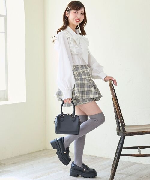 MAJESTIC LEGON / マジェスティックレゴン シャツ・ブラウス | ショルダーフリルボウタイブラウス | 詳細9