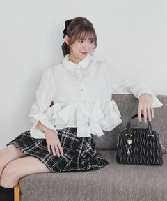 MAJESTIC LEGON / マジェスティックレゴン シャツ・ブラウス | リボンフリルペプラムブラウス