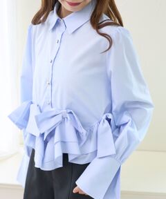 MAJESTIC LEGON / マジェスティックレゴン シャツ・ブラウス | リボンフリルペプラムブラウス