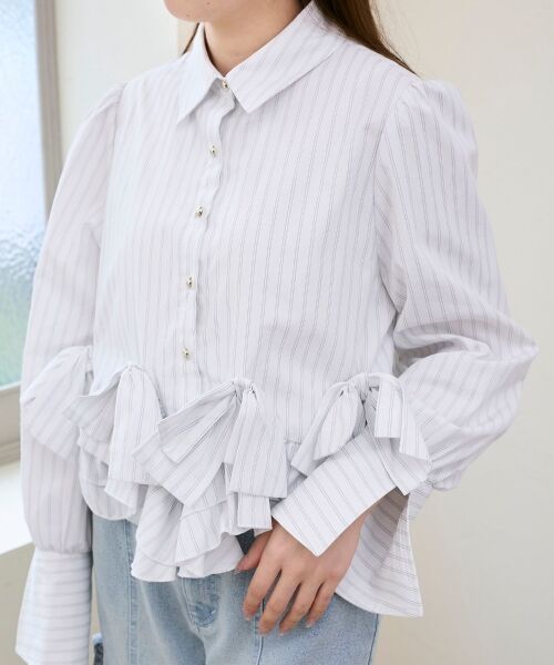 MAJESTIC LEGON / マジェスティックレゴン シャツ・ブラウス | リボンフリルペプラムブラウス | 詳細11
