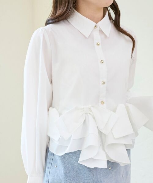 MAJESTIC LEGON / マジェスティックレゴン シャツ・ブラウス | リボンフリルペプラムブラウス | 詳細18