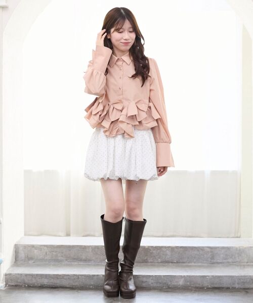 MAJESTIC LEGON / マジェスティックレゴン シャツ・ブラウス | リボンフリルペプラムブラウス | 詳細26