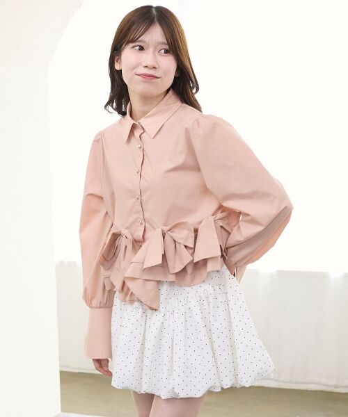 MAJESTIC LEGON / マジェスティックレゴン シャツ・ブラウス | リボンフリルペプラムブラウス | 詳細30