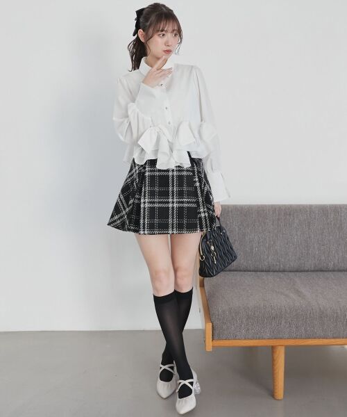 MAJESTIC LEGON / マジェスティックレゴン シャツ・ブラウス | リボンフリルペプラムブラウス | 詳細1