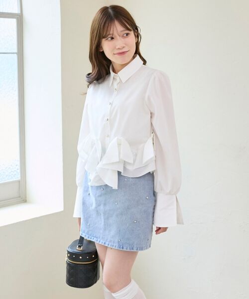 MAJESTIC LEGON / マジェスティックレゴン シャツ・ブラウス | リボンフリルペプラムブラウス | 詳細16