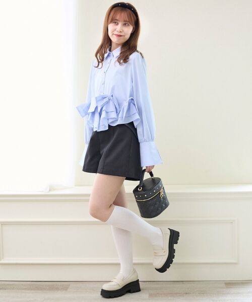 MAJESTIC LEGON / マジェスティックレゴン シャツ・ブラウス | リボンフリルペプラムブラウス | 詳細22