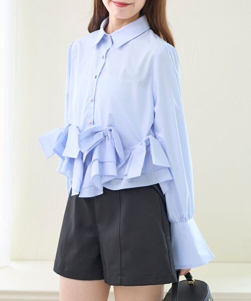 MAJESTIC LEGON / マジェスティックレゴン シャツ・ブラウス | リボンフリルペプラムブラウス | 詳細25