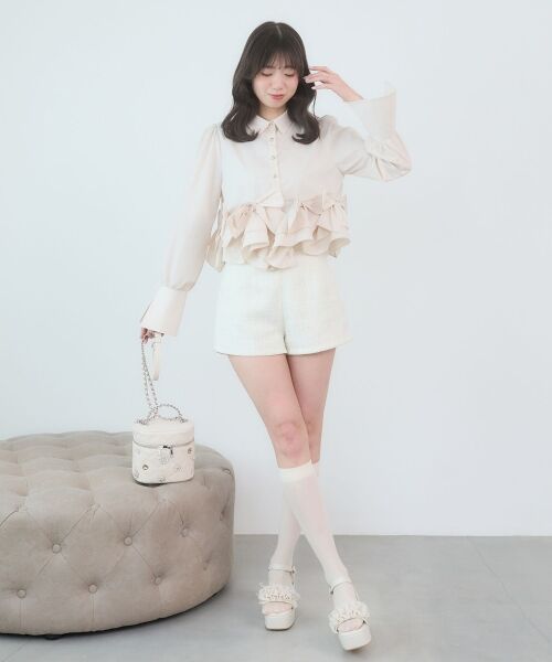 MAJESTIC LEGON / マジェスティックレゴン シャツ・ブラウス | リボンフリルペプラムブラウス | 詳細29