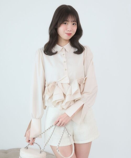 MAJESTIC LEGON / マジェスティックレゴン シャツ・ブラウス | リボンフリルペプラムブラウス | 詳細30