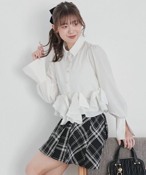 MAJESTIC LEGON / マジェスティックレゴン シャツ・ブラウス | リボンフリルペプラムブラウス | 詳細4