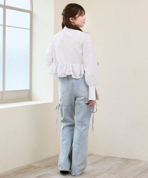 MAJESTIC LEGON / マジェスティックレゴン シャツ・ブラウス | リボンフリルペプラムブラウス | 詳細7