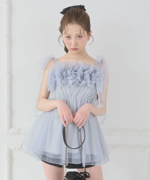 MAJESTIC LEGON / マジェスティックレゴン キャミソール・チューブトップ | ショルダーリボンフリルビスチェ | 詳細22