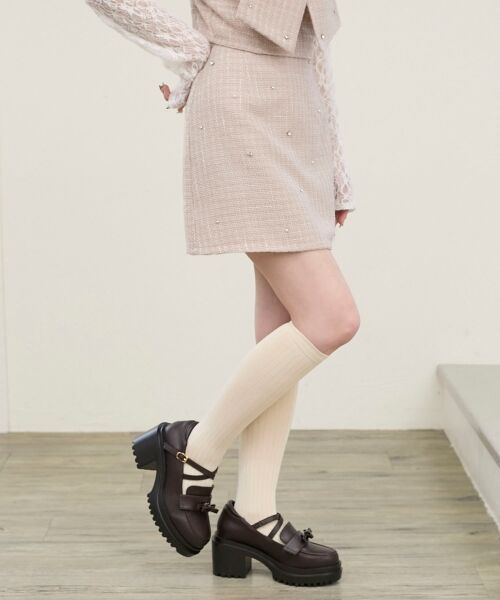 MAJESTIC LEGON / マジェスティックレゴン ミニ・ひざ丈スカート | ビジュー付き台形ミニスカパン | 詳細13