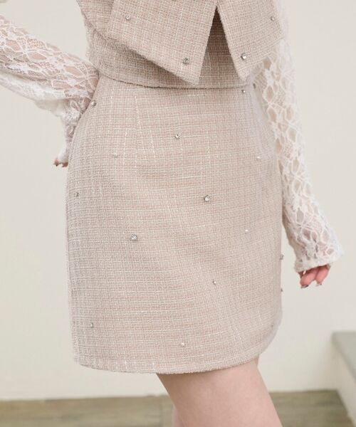 MAJESTIC LEGON / マジェスティックレゴン ミニ・ひざ丈スカート | ビジュー付き台形ミニスカパン | 詳細15