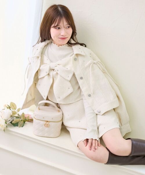 MAJESTIC LEGON / マジェスティックレゴン ミニ・ひざ丈スカート | ビジュー付き台形ミニスカパン | 詳細2