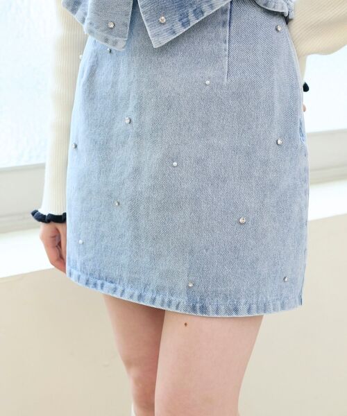 MAJESTIC LEGON / マジェスティックレゴン ミニ・ひざ丈スカート | ビジュー付き台形ミニスカパン | 詳細22