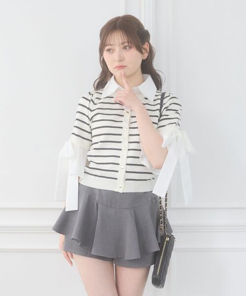 MAJESTIC LEGON / マジェスティックレゴン その他パンツ | レイヤードライクフレアショートスカパン（グレー）