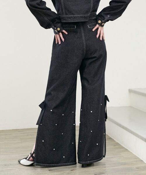 MAJESTIC LEGON / マジェスティックレゴン デニムパンツ | サイドリボンビジューデニムパンツ | 詳細16