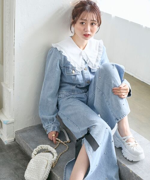 MAJESTIC LEGON / マジェスティックレゴン デニムパンツ | サイドリボンビジューデニムパンツ | 詳細2