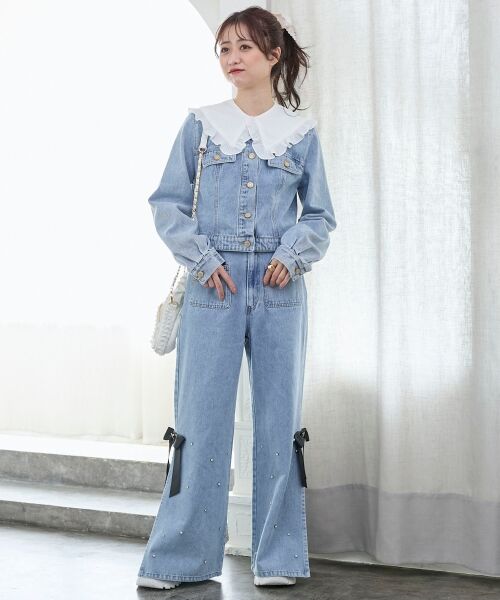 MAJESTIC LEGON / マジェスティックレゴン デニムパンツ | サイドリボンビジューデニムパンツ | 詳細3