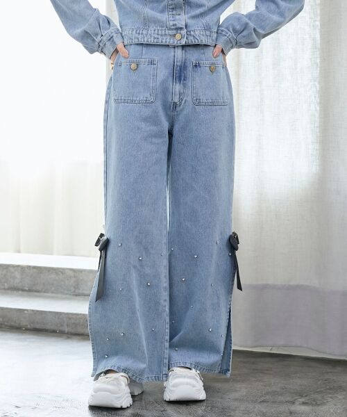 MAJESTIC LEGON / マジェスティックレゴン デニムパンツ | サイドリボンビジューデニムパンツ | 詳細6