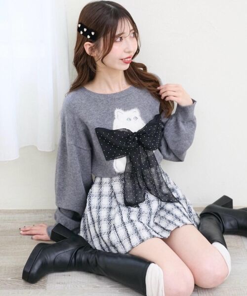 MAJESTIC LEGON / マジェスティックレゴン その他パンツ | レイヤードデザインツイードスカパン | 詳細21