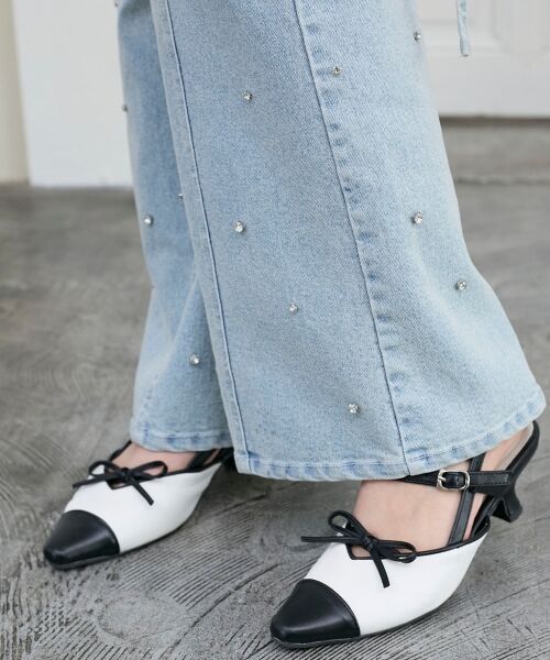 MAJESTIC LEGON / マジェスティックレゴン デニムパンツ | スリットビジューフレアデニムパンツ | 詳細21