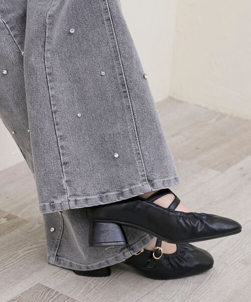 MAJESTIC LEGON / マジェスティックレゴン デニムパンツ | スリットビジューフレアデニムパンツ | 詳細28