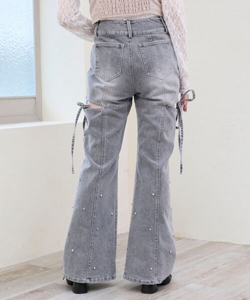 MAJESTIC LEGON / マジェスティックレゴン デニムパンツ | スリットビジューフレアデニムパンツ | 詳細21