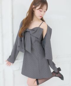 MAJESTIC LEGON / マジェスティックレゴン ミニ丈・ひざ丈ワンピース | キラメキリボンミニキャミワンピ