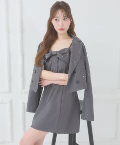 MAJESTIC LEGON / マジェスティックレゴン ミニ丈・ひざ丈ワンピース | キラメキリボンミニキャミワンピ