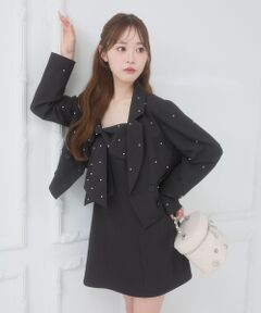 MAJESTIC LEGON / マジェスティックレゴン ミニ丈・ひざ丈ワンピース | キラメキリボンミニキャミワンピ