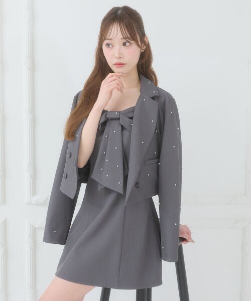 MAJESTIC LEGON / マジェスティックレゴン ミニ丈・ひざ丈ワンピース | キラメキリボンミニキャミワンピ | 詳細4