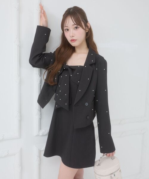 MAJESTIC LEGON / マジェスティックレゴン ミニ丈・ひざ丈ワンピース | キラメキリボンミニキャミワンピ | 詳細7