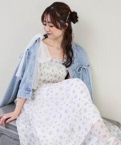 MAJESTIC LEGON / マジェスティックレゴン ミニ丈・ひざ丈ワンピース | 2wayショルダーリボンキャミワンピ