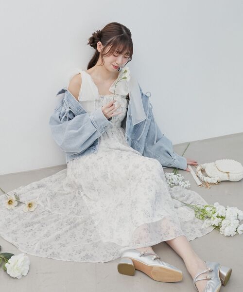 MAJESTIC LEGON / マジェスティックレゴン ミニ丈・ひざ丈ワンピース | 2wayショルダーリボンキャミワンピ | 詳細1