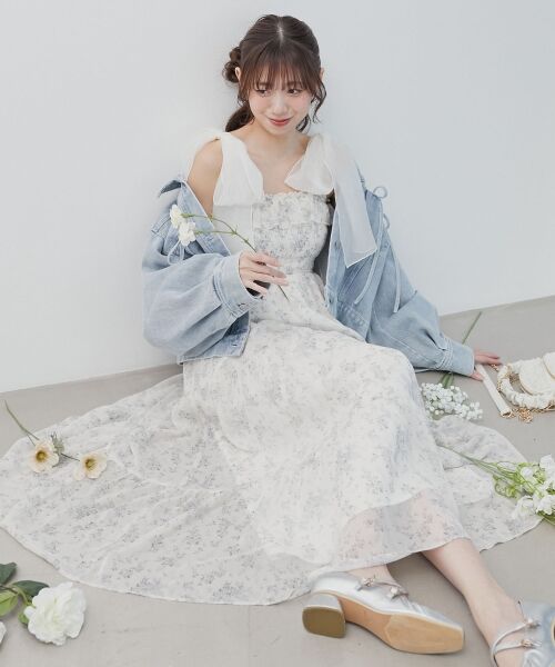 MAJESTIC LEGON / マジェスティックレゴン ミニ丈・ひざ丈ワンピース | 2wayショルダーリボンキャミワンピ | 詳細2